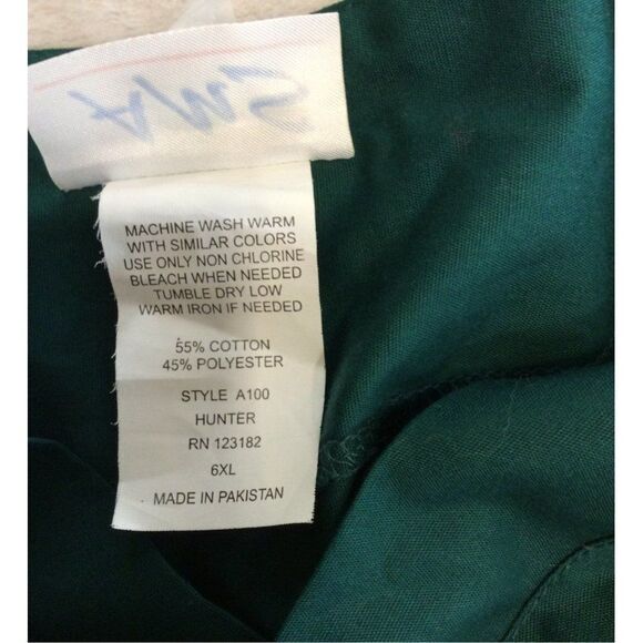 Ams Scrub Top 6XHunter Green - Picture 6 of 6